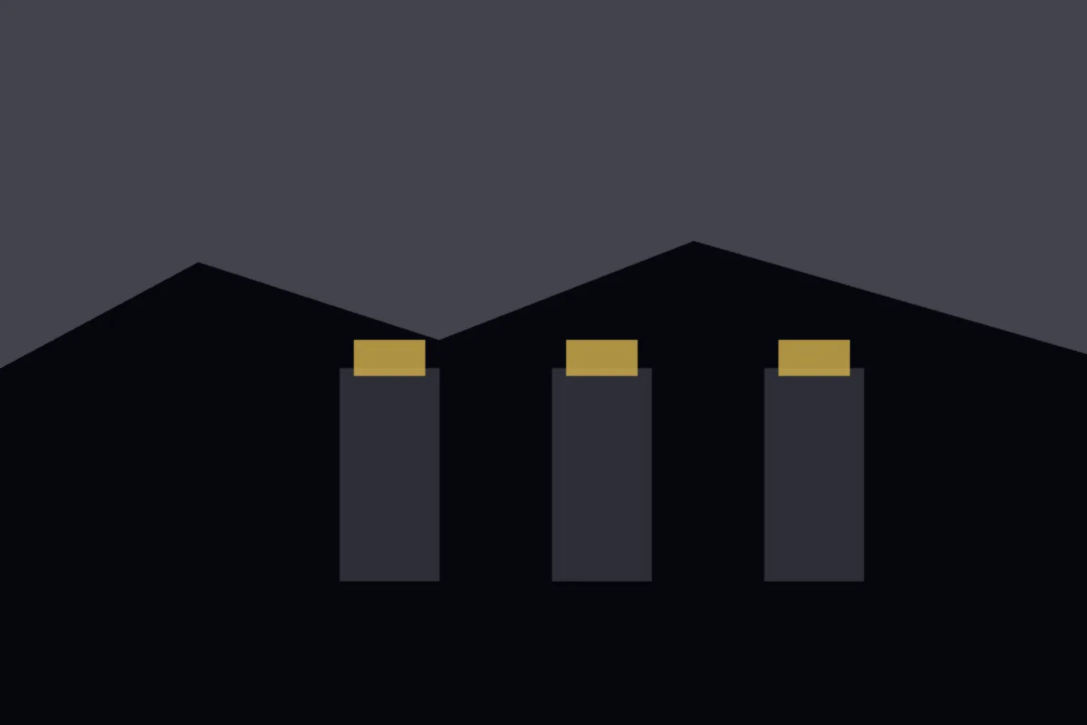 AI-generated editorial illustration: Three empty chairs under studio lights, no candidates