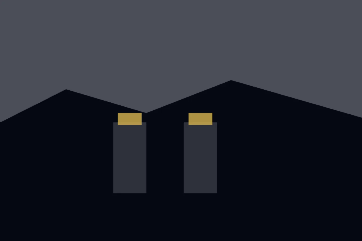 AI-generated editorial illustration: Two empty debate chairs on a university stage, vacant seats
