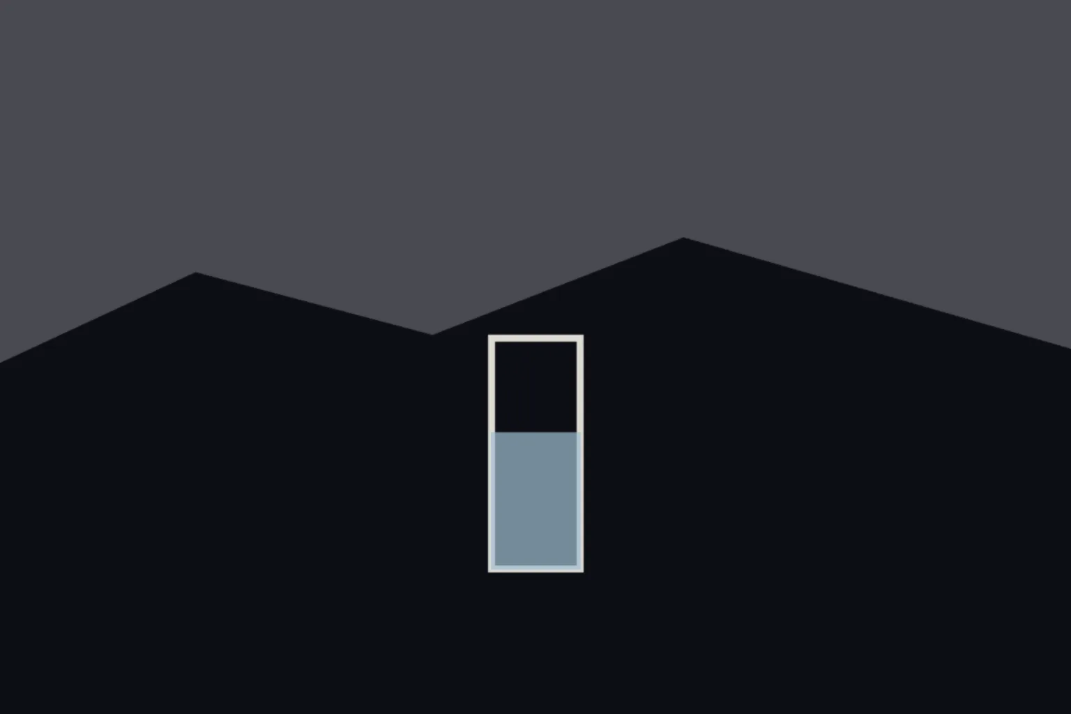 AI-generated editorial illustration: A water glass on a windowsill facing a flagless porch and sunrise