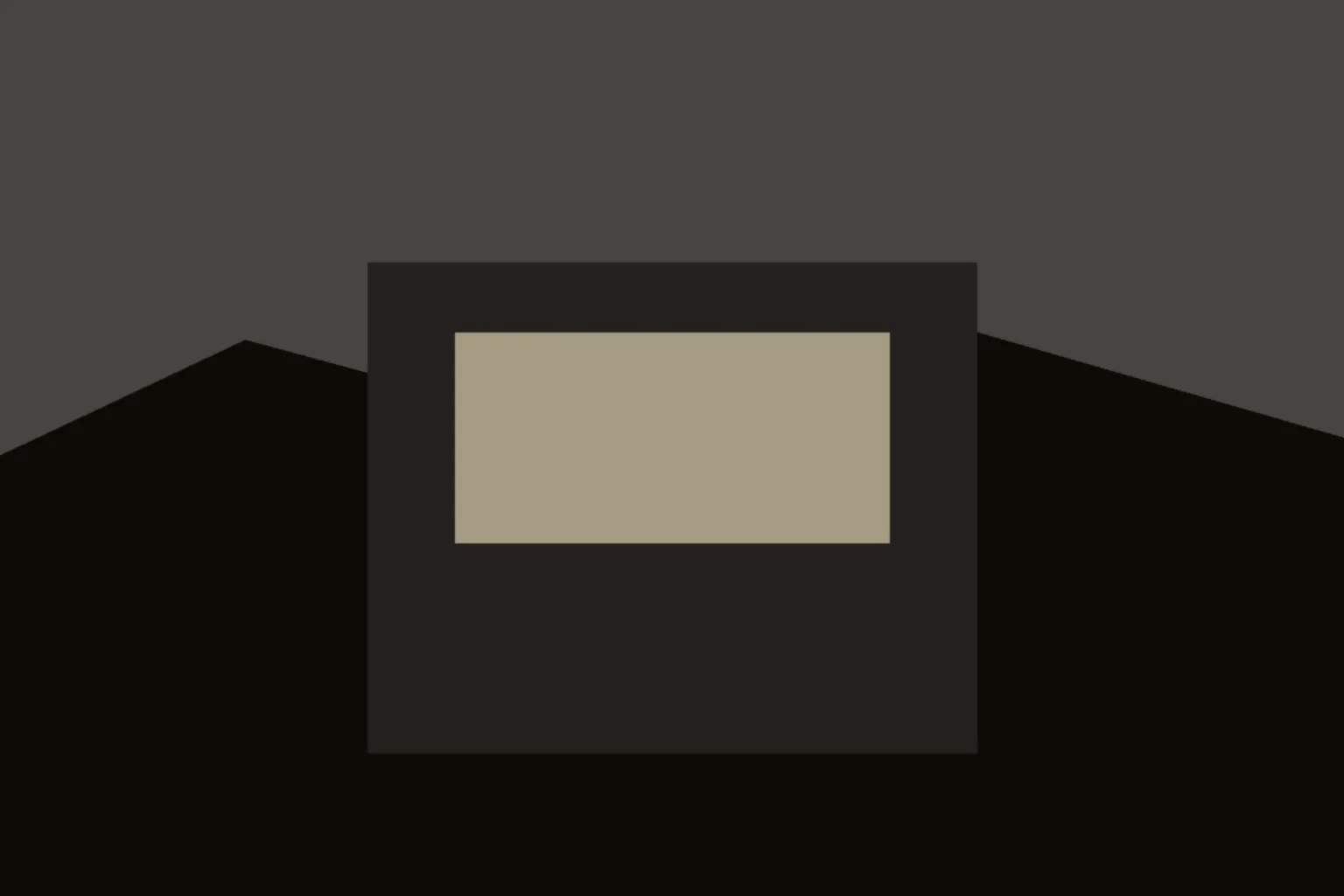 AI-generated editorial illustration: A small-town bank lobby with a brass lamp and empty teller window