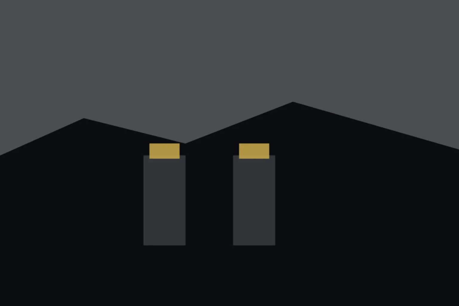 AI-generated editorial illustration: Empty conference chairs facing a window onto foothills, two folded programs
