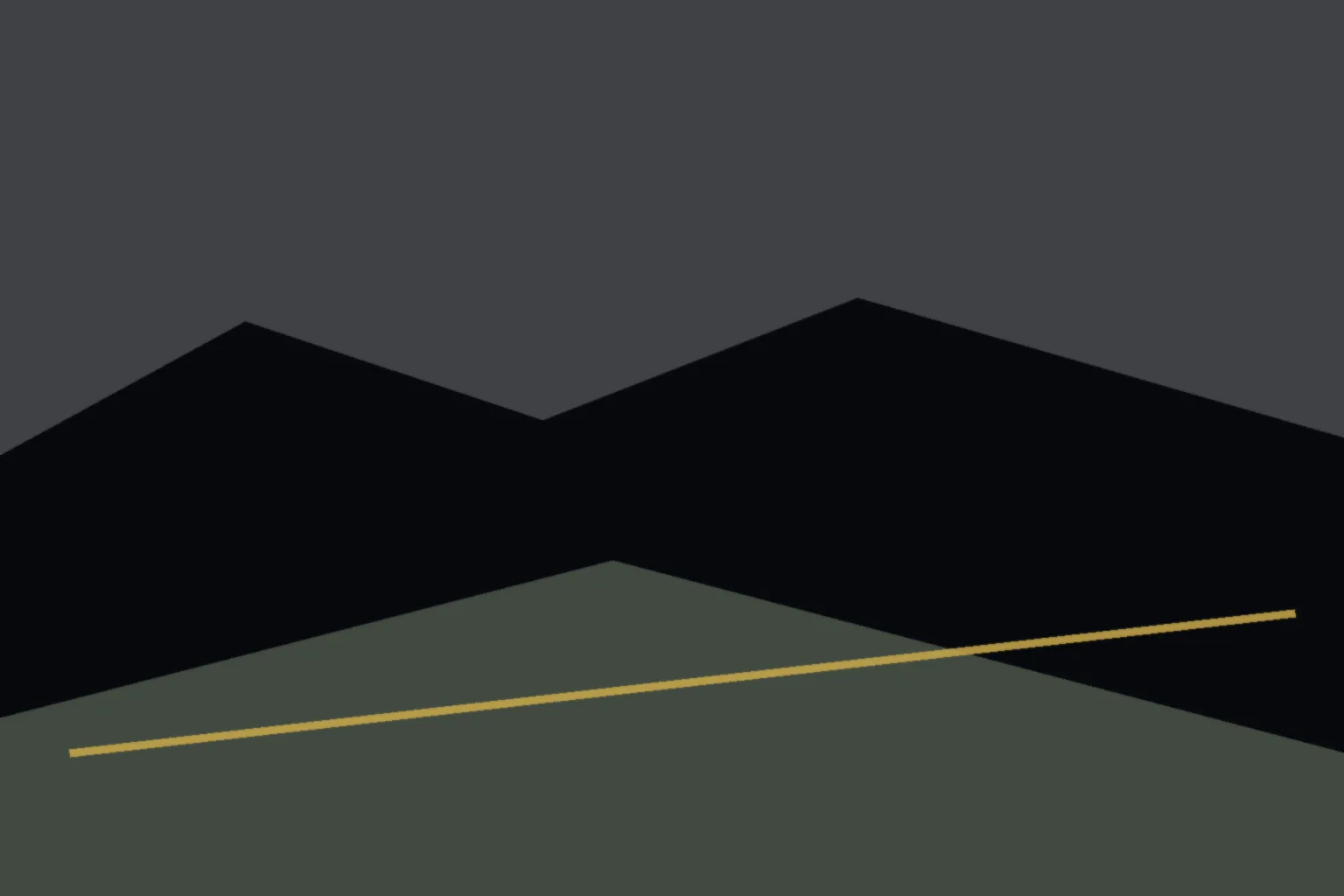 AI-generated editorial illustration: A quiet two-street intersection at dusk, no vehicles, distant foothills